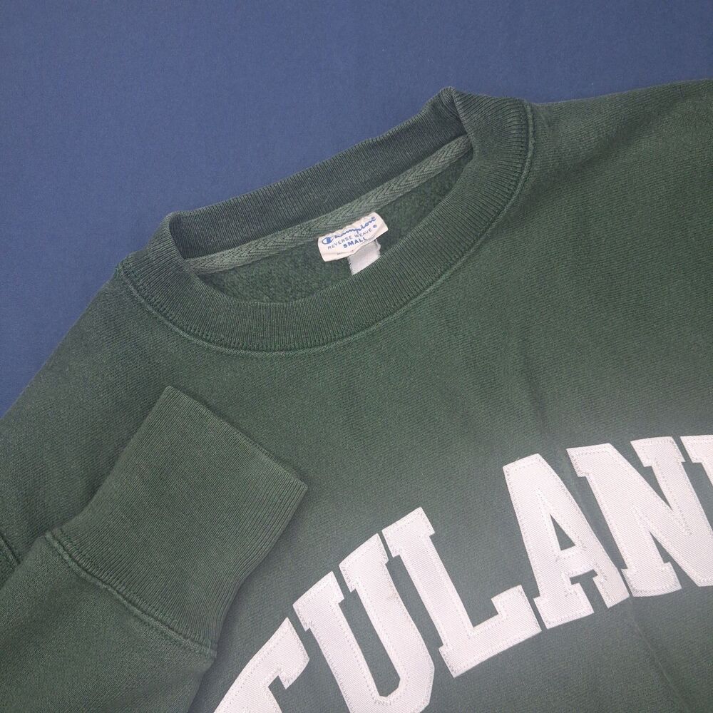 Champion Reverse Weave Green Tulane Mens Sweatshirt Small